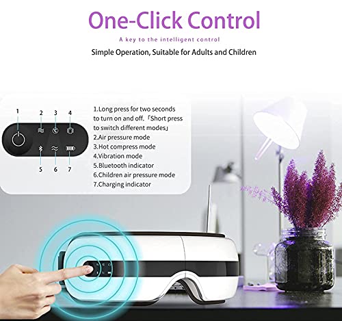 Masażer do oczu z pilotem i ciepłem, Kompresja powietrza masażer do terapii oczu, poprawa snu (AM004) - obrazek 3