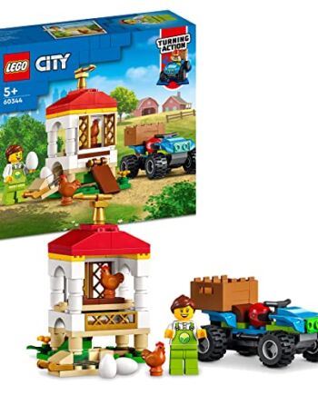 LEGO City Kurnik z kurczakami 60344 — zestaw konstrukcyjny; interesująca zabawka z farmą dla dzieci od 5 lat (101 elementów)
