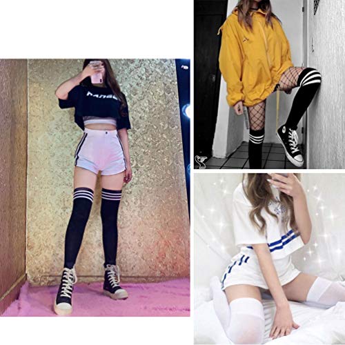 DRESHOW Bardzo Długi Zakolanówki dla Dziewczynek i Kobiet Naszywka Dłu - obrazek 4