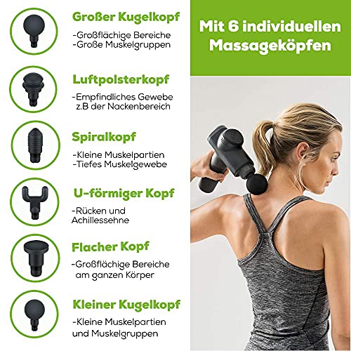 Beurer Pistolet do masażu MG 180, pistolet do masażu z 6 końcówkami, 4 poziomy intensywności do ukierunkowanego masażu mięśni, do aktywacji i regeneracji - obrazek 3