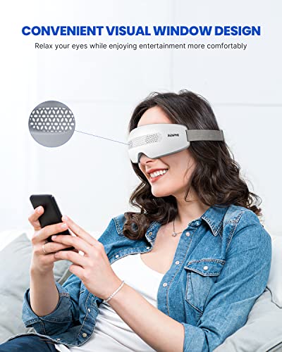 Augenmassagegerät, Renpho Rhythmus-Augenmassage-Maske Basic mit Sichtfenster, 16 Vibrationsköpfen und Musik, 4 Vibrationsmodi für Augenentspannung, trockene Augen und Augenringe nach der Arbeit - obrazek 5