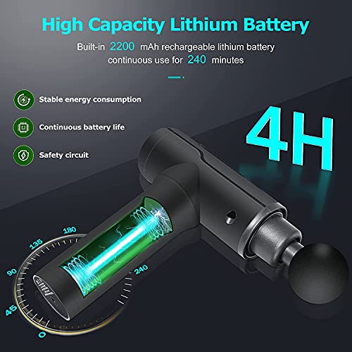 Potężny pistolet do masażu, głębokich tkanek masażer mięśni/szyi 6 prędkości ręczny ultracichy inteligentny hit powięzi pistolet do masażu ciała relaks fitness ulga w bólu mięśni, 6 głowic do masażu - obrazek 4