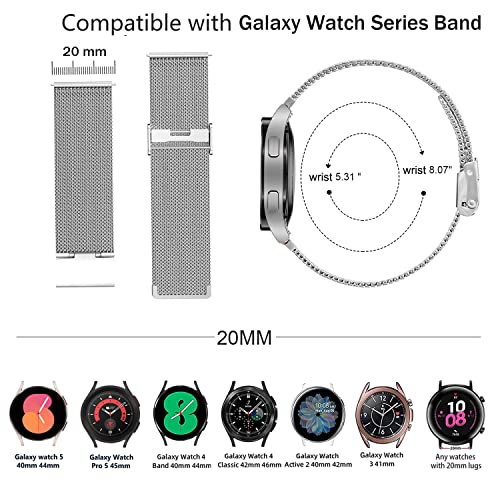Pasek do Samsung Galaxy Watch 4, 20 mm, metalowy pasek ze stali nierdz - obrazek 6