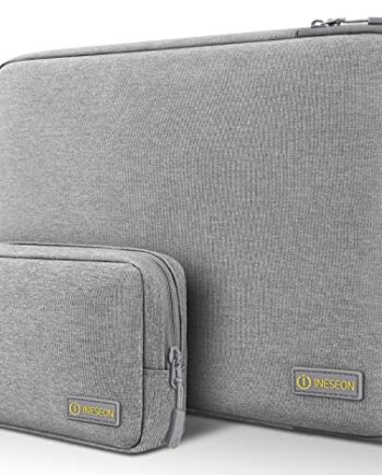 I INESEON 13-calowy pokrowiec ochronny na laptopa z etui na akcesoria do MacBooka Air 13 M1/M2, 2016-2022 MacBook Pro 13, Surface Pro 8/7/6/X, XPS 13, Envy 13, Matebook 13, szary