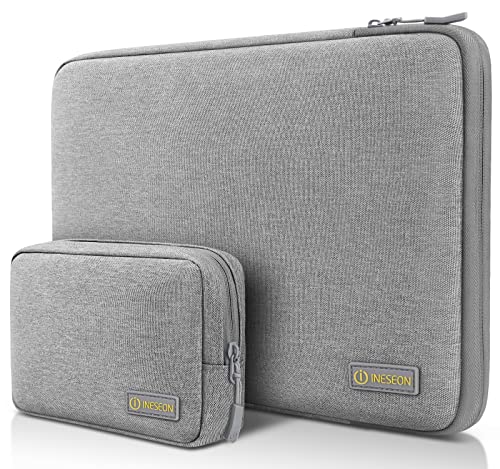 I INESEON 13-calowy pokrowiec ochronny na laptopa z etui na akcesoria do MacBooka Air 13 M1/M2, 2016-2022 MacBook Pro 13, Surface Pro 8/7/6/X, XPS 13, Envy 13, Matebook 13, szary