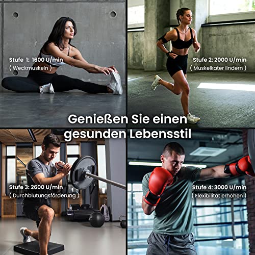 Mebak Mini Pistolet do masażu Perkusja głęboko tkankowa Masażer do mięśni Pistolet Elektryczny ręczny do łagodzenia bólu pleców Przenośny z 6 głowicami 4 prędkościlektryczny ręczny do łagodzenia bólu pleców Przenośny z 8 głowicami 6 prędkości - obrazek 7