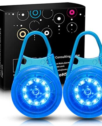 Taximi Tornister szkolny USB – odblaski dla dzieci, wodoszczelne światło, odblaski, przyczepa, światło bezpieczeństwa, klips do tornistra, plecaka, ubrania, dla psów, biegaczy nocnych, alpinistów, 2 sztuki, kolor niebieski
