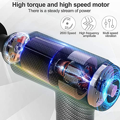 Pistolet do masażu, urządzenie do masażu dla sportowców, urządzenie do masażu mięśni, z 10 głowicami do masażu i 30 prędkościami do łagodzenia bólu karku, ramion, ciała, ekran dotykowy LCD - obrazek 3