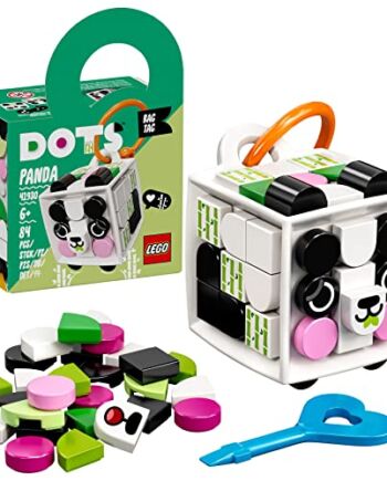 LEGO® DOTS Zawieszka z pandą 41930 — zestaw do dekorowania; niepowtarzalna zabawka do projektowania dla fanów akcesoriów (84 elementy)