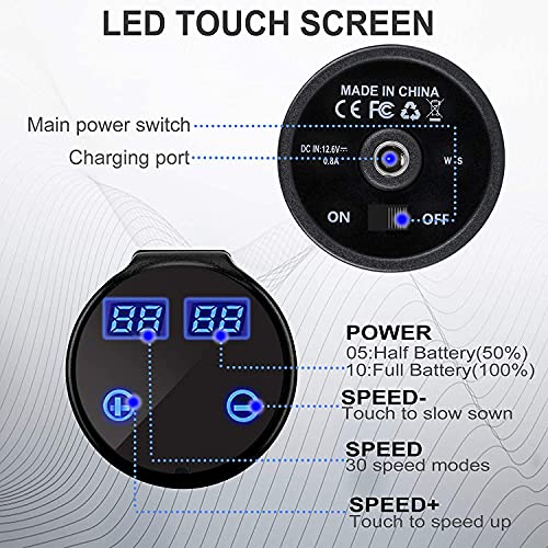 Pistolet do masażu, urządzenie do masażu dla sportowców, urządzenie do masażu mięśni, z 10 głowicami do masażu i 30 prędkościami do łagodzenia bólu karku, ramion, ciała, ekran dotykowy LCD - obrazek 4