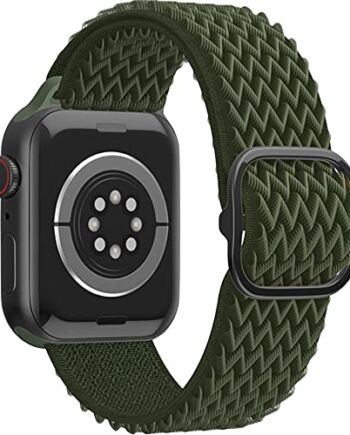 Paski Hviosum Solo Loop kompatybilne z Apple Watch 45mm 44mm 42mm 41mm 40mm 38mm, regulowane nylonowe paski zamienne do iWatch 7/6/5/4/3/2/1 SE