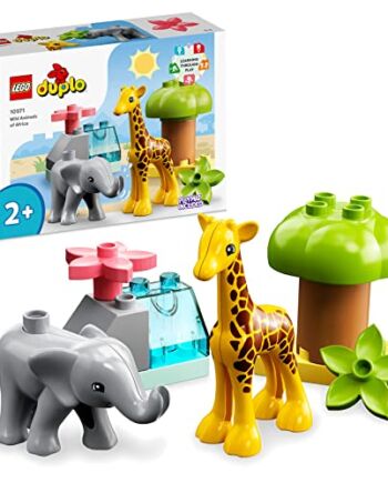 LEGO DUPLO 10971 Dzikie zwierzęta Afryki — zestaw ze zwierzętami z safari dla małych dzieci i przedszkolaków w wieku od dwóch lat (10 elementów)