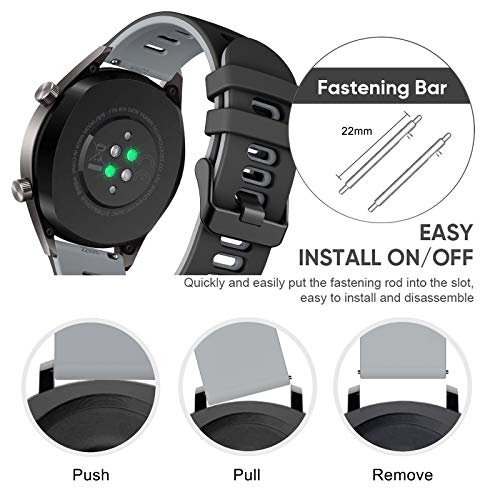 YASPARK Silikonowy pasek do Huawei Watch GT2 (46 mm)/GT (46 mm, 22 mm), Huawei Watch GT Active/GT2 Pro/Honor Watch Magic/Galaxy Watch (46 mm)/Gear S3/Galaxy Watch 3 (45 mm) - obrazek 5