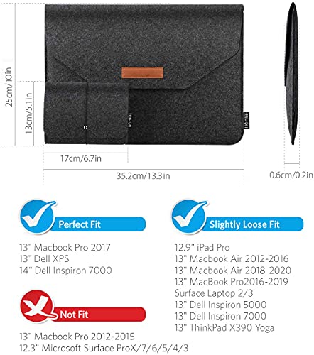HOMIEE Pokrowiec na laptopa, 13,7-calowy MacBook Air (M2) Pro 13,3-calowy notebook tablet iPad Tab, kompatybilna z Pro i MacBook Air ochronna filcowa torba na laptopa z dodatkowym etui do przechowywania i podkładką pod mysz (czarny1) - obrazek 9