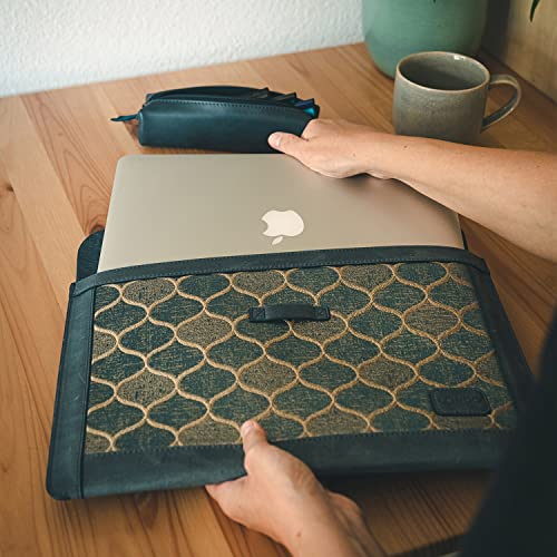 Londo Torba na Macbooka ze skóry licowej – pokrowiec na laptopa do MacBook Pro i MacBook Air – 15,5 cala – 16 cali – kompatybilny z modelami M1 i 2020 - obrazek 5