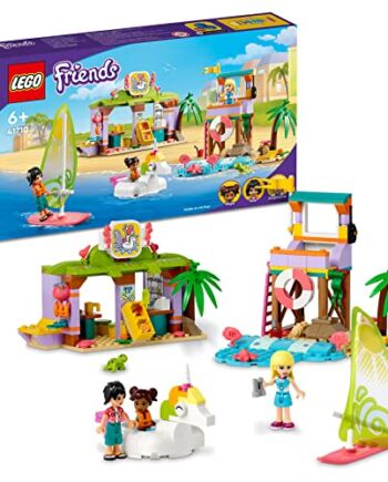 LEGO Friends Plaża surferów 41710 – zestaw konstrukcyjny. Prezent dla kreatywnych dzieci w wieku od 6 lat, które uwielbiają zabawę na plaży (288 elementów)