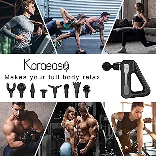 Pistolet do masażu mięśniowego,Karaeasy Masażer 32 Prędkość 8 Głowice Masażer Mięśni Przenośny Pistolet Masaż Perkusyjny Fizjoterapeutyczny Napięcia Przykurcze DOMS Masaż - obrazek 2