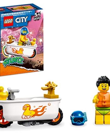 LEGO 60333 City Stuntz zestaw do wanny wyczynowej z motocyklem i mini figurką, zabawka sportowa, prezent dla chłopców i dziewczynek od 5 lat
