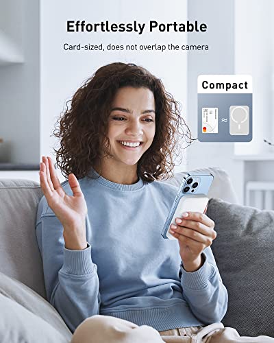 Baseus Magnetyczny bezprzewodowy powerbank, 6000 mAh, bezprzewodowy powerbank, Mag-Safe Battery Pack, zewnętrzny akumulator z PD 20 W USB-C,Mini Powerbank do iPhone 14/13/12, biały - obrazek 6