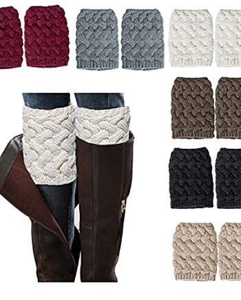 NEPAK 6 par mankietów, ocieplacze na nogi, damskie, zimowe, krótkie dzianiny, miękkie mankiety w różnych kolorach, wspaniały prezent