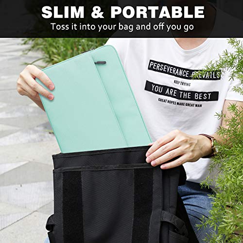 MoKo 13-13.3 Inch Laptop Sleeve Fits surface pro 8 Macbook Pro M1 Pro/M1 Max 14.2 2021, MacBook Pro 13”, iPad Pro 12.9 2021/2020, Notebook Computer Case Cover Bag with Pocket, Mint Green - obrazek 3