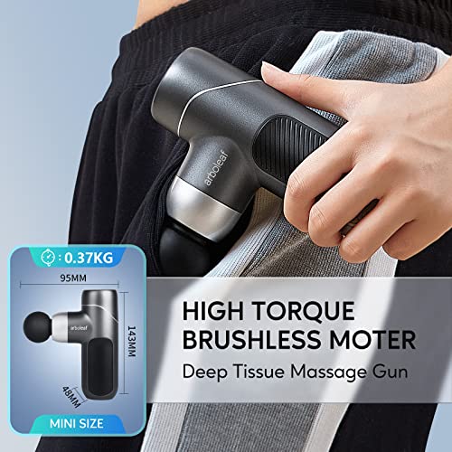 arboleaf Pistolet do masażu, mini pistolet do masażu, 0,37 kg, mały, lekki pistolet do masażu z 4 silikonowymi nakładkami, 4 prędkościami 3000 obr./min, cichy pistolet do rozluźnienia mięśni, 2000 mAh USB C - obrazek 8