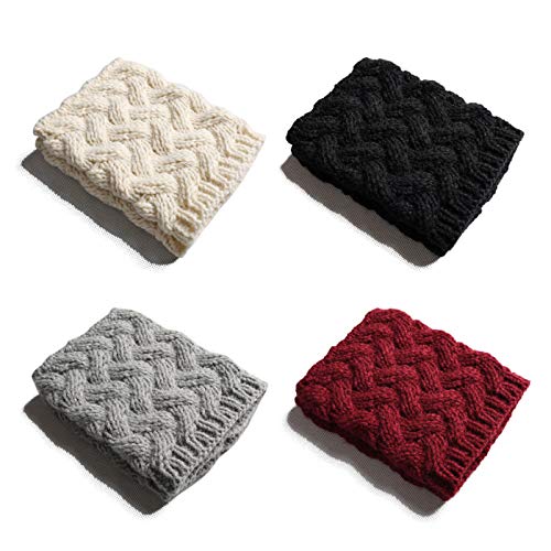 Ocieplacze nóg na co dzień pogrubione skręcone dzianinowe mankiety do butów zimowe ogrzewacze do kolan rozciągliwe krótkie skarpetki dla kobiet dziewcząt 4 pary