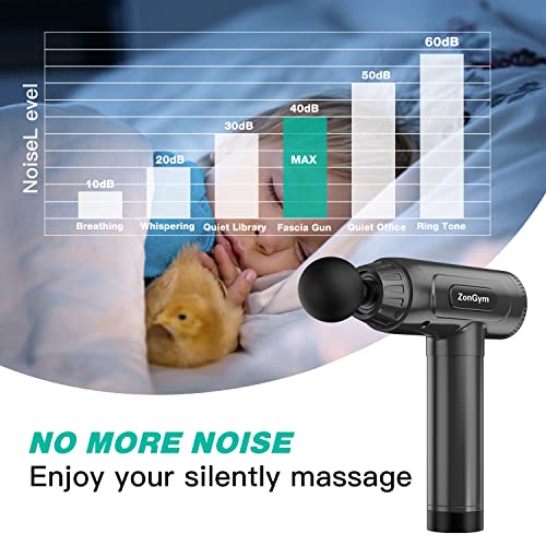 Massage Gun Deep Tissue, Percussion Muscle Massager Gun, 30 Speeds Quiet Handheld Massager for Muscle Neck Back Shoulder , LCD Touch Screen with 10 Heads - obrazek 4