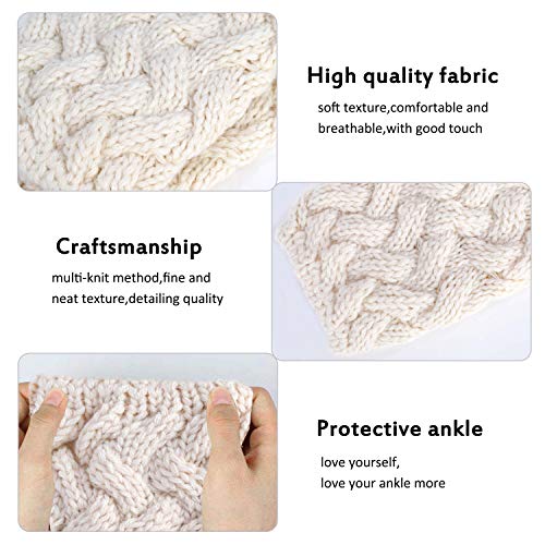 Ocieplacze nóg na co dzień pogrubione skręcone dzianinowe mankiety do butów zimowe ogrzewacze do kolan rozciągliwe krótkie skarpetki dla kobiet dziewcząt 4 pary - obrazek 3