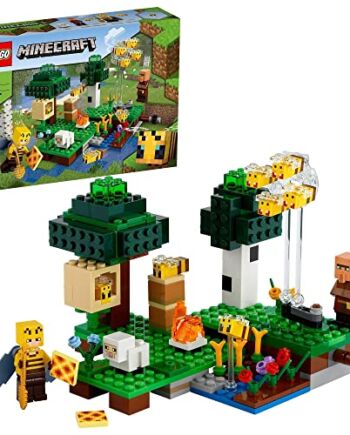 LEGO Minecraft 21165 Pasieka z figurkami pszczelarki, odlotowych pszczół i owcy (238 elementów)