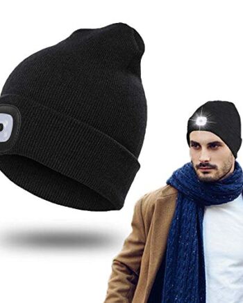 SUPBAO Czapka z podświetleniem LED, ładowanie przez USB, ciepła czapka na reflektor, dla mężczyzn i kobiet, do jazdy zimowej, wędkowania, wyposażenia kempingowego