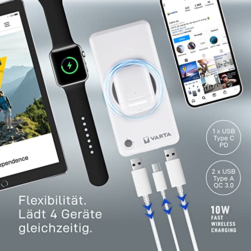 VARTA Wireless Power Bank 10 000 + kabel do ładowania, 10 000 mAh - obrazek 2