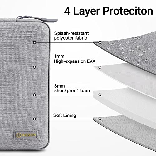 I INESEON 13-calowy pokrowiec ochronny na laptopa z etui na akcesoria do MacBooka Air 13 M1/M2, 2016-2022 MacBook Pro 13, Surface Pro 8/7/6/X, XPS 13, Envy 13, Matebook 13, szary - obrazek 6