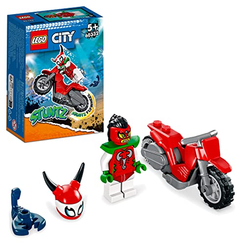 LEGO City Motocykl kaskaderski brawurowego skorpiona 60332 — zestaw konstrukcyjny; fajny zestaw Stuntz dla dzieci od 5 lat (15 elementów)