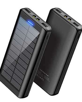 Solarny Powerbank 30000 mAh, akumulator zewnętrzny: Power Bank przenośna ładowarka do użytku na zewnątrz, z 2 gniazdami USB i latarką, do telefonów komórkowych, do smartfonów, tabletów i innych