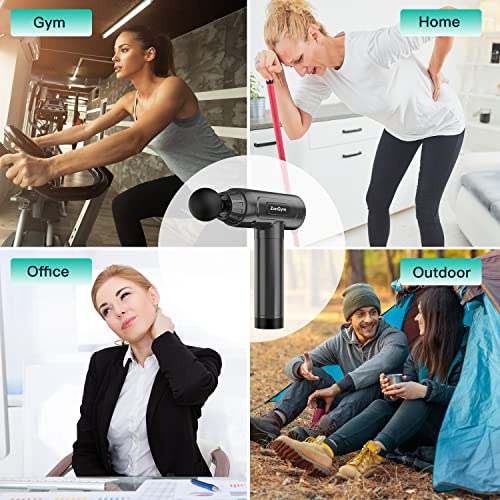 Massage Gun Deep Tissue, Percussion Muscle Massager Gun, 30 Speeds Quiet Handheld Massager for Muscle Neck Back Shoulder , LCD Touch Screen with 10 Heads - obrazek 3