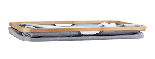 WENKO Kosz na pranie Bahari, nowoczesny kosz na pranie z wysokiej jakości bambusową ramą, zajmuje mało miejsca, składany, pojemność 50 l, 54 x 36 x 26 cm, wykonany z łatwego w pielęgnacji poliestru - obrazek 8