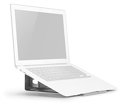 Pronomic LTS-21 stojak na laptopa 2 w 1 – pionowy uchwyt zapewnia bezpieczną pionową podstawę – umożliwia korzystanie z złożonego laptopa – do notebooków o maksymalnej grubości 17 mm – srebrny - obrazek 6