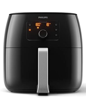 Philips Premium Airfryer XXL - Misa 7,3 l, Frytownica bez oleju, Technologia Rapid Air, Technologia usuwania tłuszczu, Aplikacja NutriU z przepisami (HD9650/90)