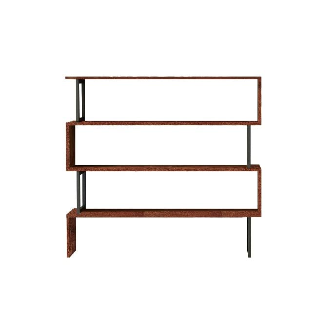 Homemania Biblioteka Sirio - półka, biblioteka - z półkami - do salonu, sypialni, biura - orzech włoski, czarny drewniany, 145 X 34 X 120cm - obrazek 2