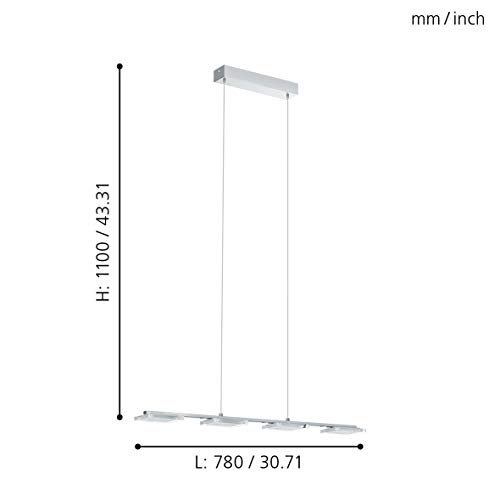 EGLO CARTAMA lampa wisząca 4-punktowa, kwadratowa, stal, zintegrowana, 4,5 W, chrom - obrazek 4