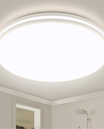 Lampa łazienkowa LED, 24 W, 2250 lm, okrągła, IP44, 4000 K, neutralna biel, średnica 32 cm, nowoczesna lampa łazienkowa do łazienki, kuchni, na balkon, korytarz, do piwnicy, jadalni, biura, sypialni, salonu