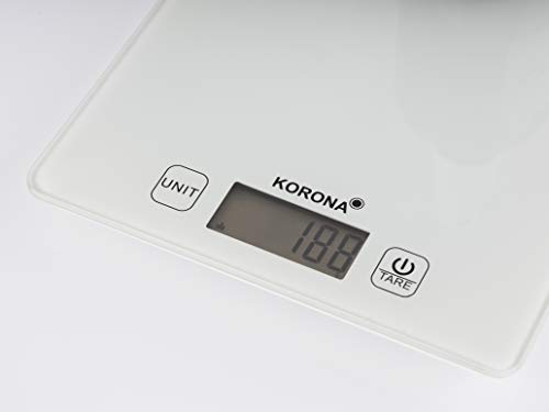 Korona 70245 Esther biała – cyfrowa waga kuchenna, elektroniczna, tara, udźwig 5 kg, podziałka 1 g, automatyczne wyłączanie, wskaźnik przeciążenia - obrazek 6