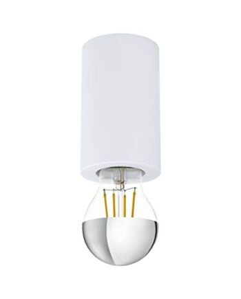 EGLO Lampa sufitowa Saluzzo, 1-punktowa lampa do zabudowy ze stali, lampa sufitowa w kolorze białym, lampa do zabudowy z oprawką E27, Ø 6,5 cm