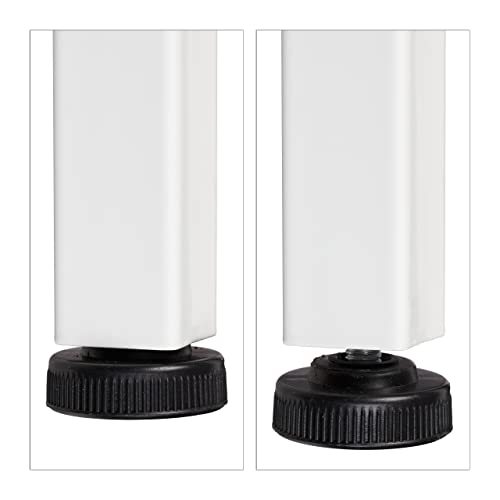 Relaxdays Regał stojący, nowoczesny regał drabinkowy z 4 półkami, regał dekoracyjny na rośliny i książki, wymiary: 136 x 44 x 31,5 cm, biały - obrazek 4