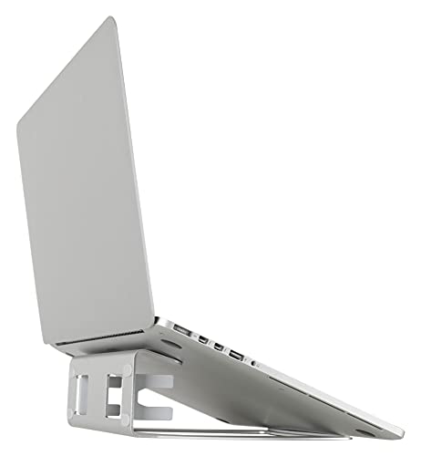 Pronomic LTS-21 stojak na laptopa 2 w 1 – pionowy uchwyt zapewnia bezpieczną pionową podstawę – umożliwia korzystanie z złożonego laptopa – do notebooków o maksymalnej grubości 17 mm – srebrny - obrazek 3