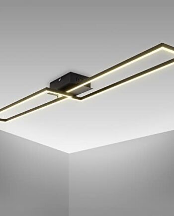 B.K.Licht I 40 Watt LED-Frame I odchylana biurowa lampa sufitowa I 3000 K ciepła biel I czarna