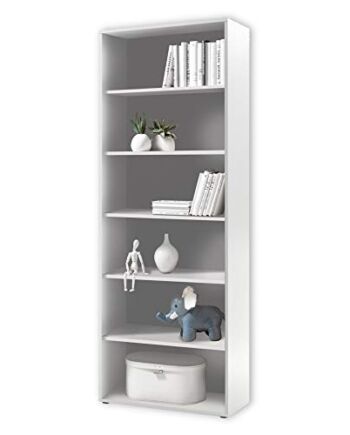 Stella Trading PRONTO regał na akta, jasnoszary – wysoki regał stojący z 6 otwartymi półkami – nowoczesny mebel biurowy, kompletny zestaw – 80 x 216 x 35 cm (szer./wys./głęb.)