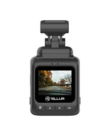 TELLUR Kamera samochodowa Dash Patrol DC1, FullHD 1080p, czujnik G wykrywa uderzenia i uruchamia nagrywanie, funkcja monitorowania parkowania, czarna