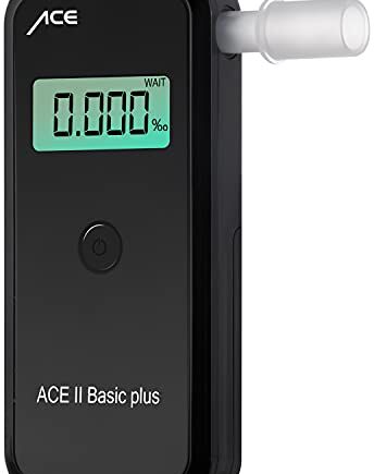 Alkomat ACE II Basic plus, dokładność pomiaru TU-Wiedeńskiego: 99,0%, dokładne wyniki pomiarów dzięki czujnikowi elektrochemicznemu, zakres pomiarowy 0,00 ‰ - 4,00 ‰